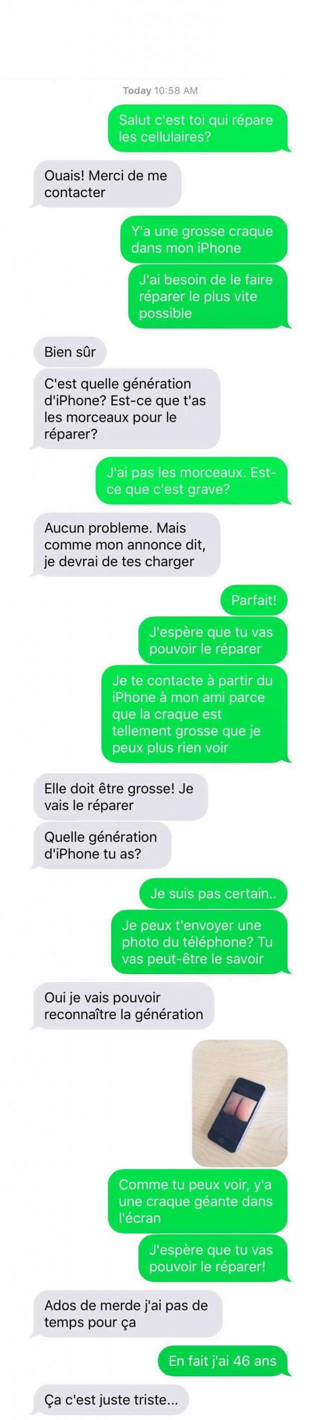 Prank à Faire Par Message Le meilleur prank ever sur un réparateur d'iPhone