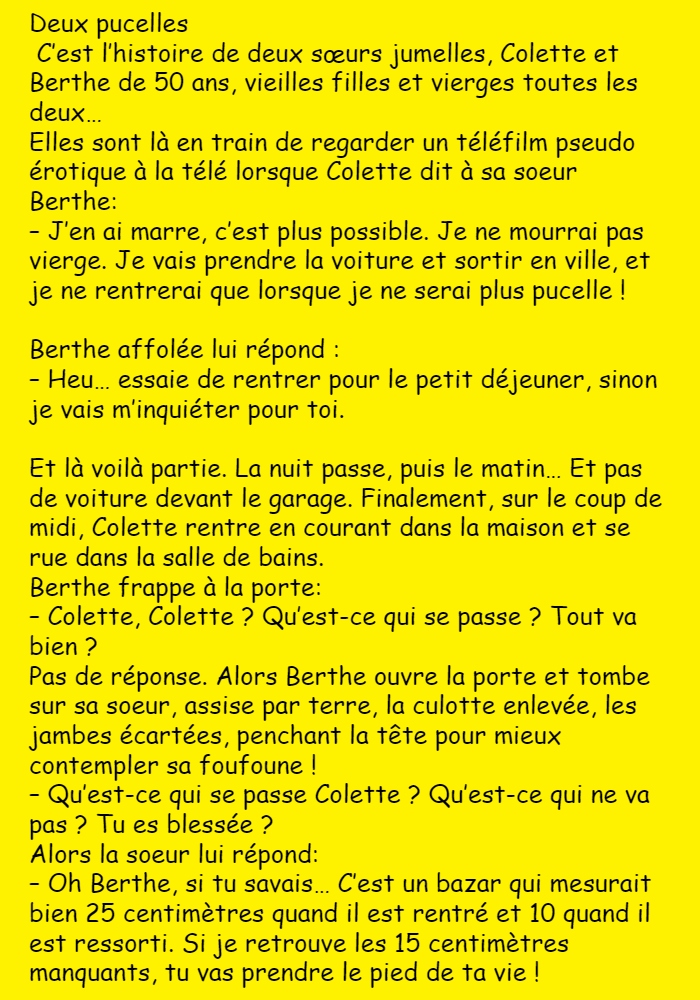 Télécharger gratuitement Images Blague C Est L Histoire De Deux Sœurs Jumelles Colette Et Berthe dernière salutations