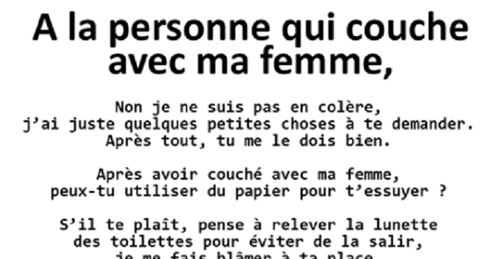 Un Homme Rédige Une Lettre à Lamant De Sa Femme